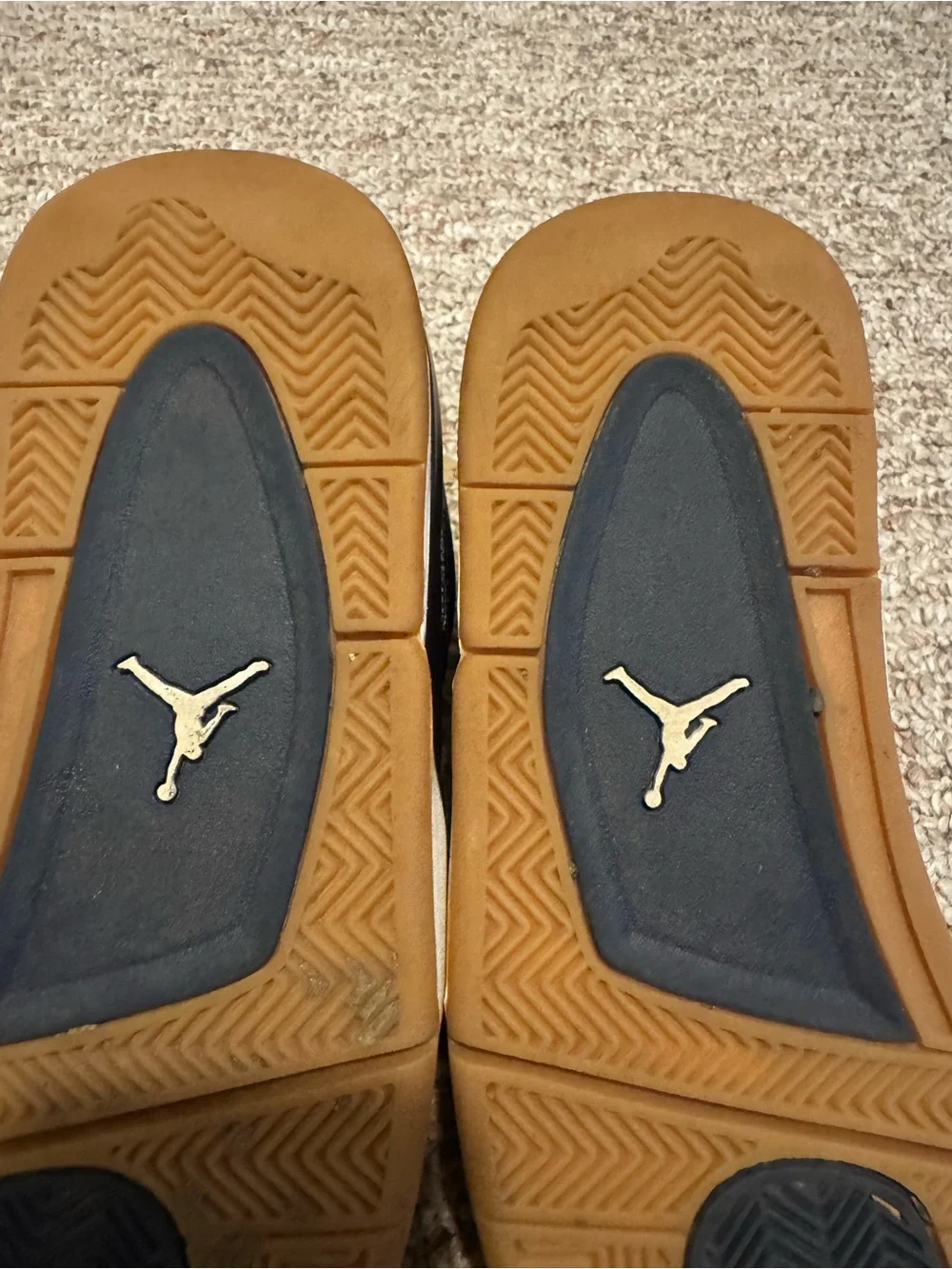 Jordan Men’s Navy and Yellow High-Top Sneakers